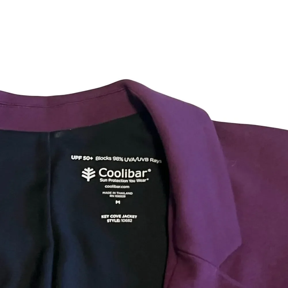 Coolibar Women's Key Cove Jacket Single Button Blazer UPF 50 Deep Wine Sz M - Picture 3 of 11